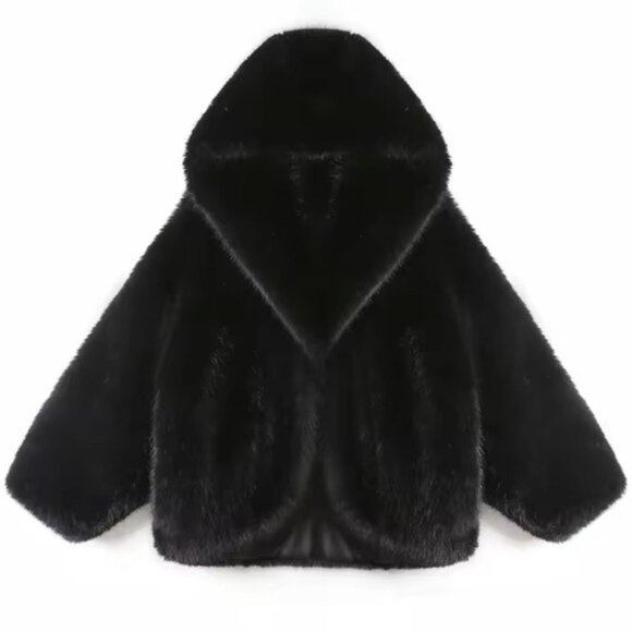 Nu Shuz Key West Jackets & Blazers - Black Cozy Chic Faux Fur Couture Plush Teddy Jacket